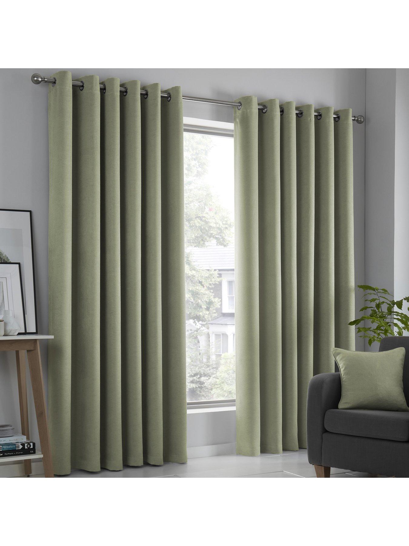 Fusion "Strata" Dim-Out/Block Out Semi-Plain Fully Lined Eyelet Curtains Blush 