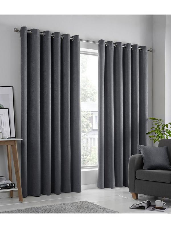 Fusion "Strata" Dim-Out/Block Out Semi-Plain Fully Lined Eyelet Curtains Blush 