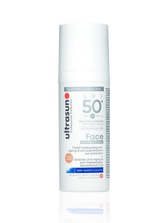 front image of ultrasun-tinted-anti-pigmentation-face-spf50-50ml