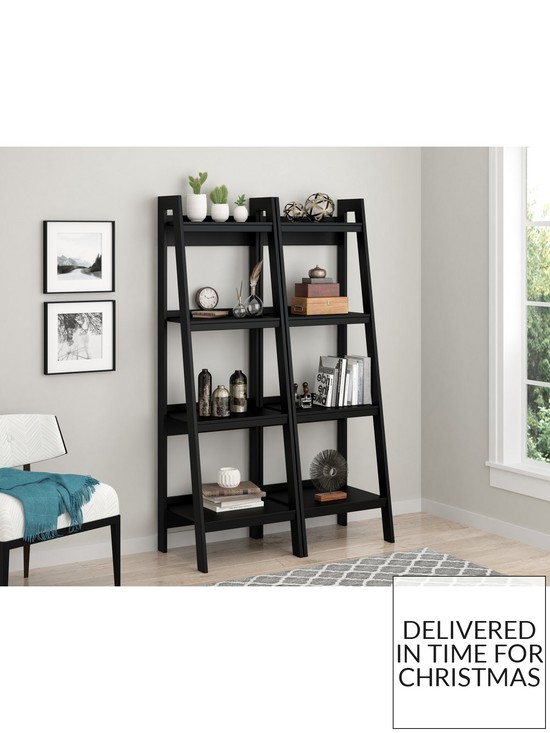 stillFront image of dorel-home-set-of-2nbsplawrence-ladder-bookcases