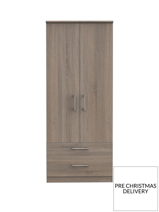 front image of swift-halton-ready-assembled-2-drawer-2-door-wardrobe