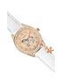  image of tikkers-gold-unicorn-dial-white-leather-strap-watch-with-purse-and-necklace-kids-gift-set