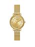  image of guess-jewel-gold-sunray-dial-gold-stainless-steel-bracelet-ladies-watch