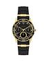  image of guess-valencia-black-and-gold-detail-multi-dial-black-silicone-strap-watch