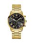  image of guess-hendrix-black-sunray-chronograph-dial-gold-stainless-steel-bracelet-mens-watch