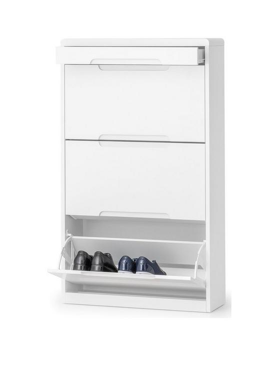 front image of julian-bowen-manhattan-shoe-cabinet-with-drawer