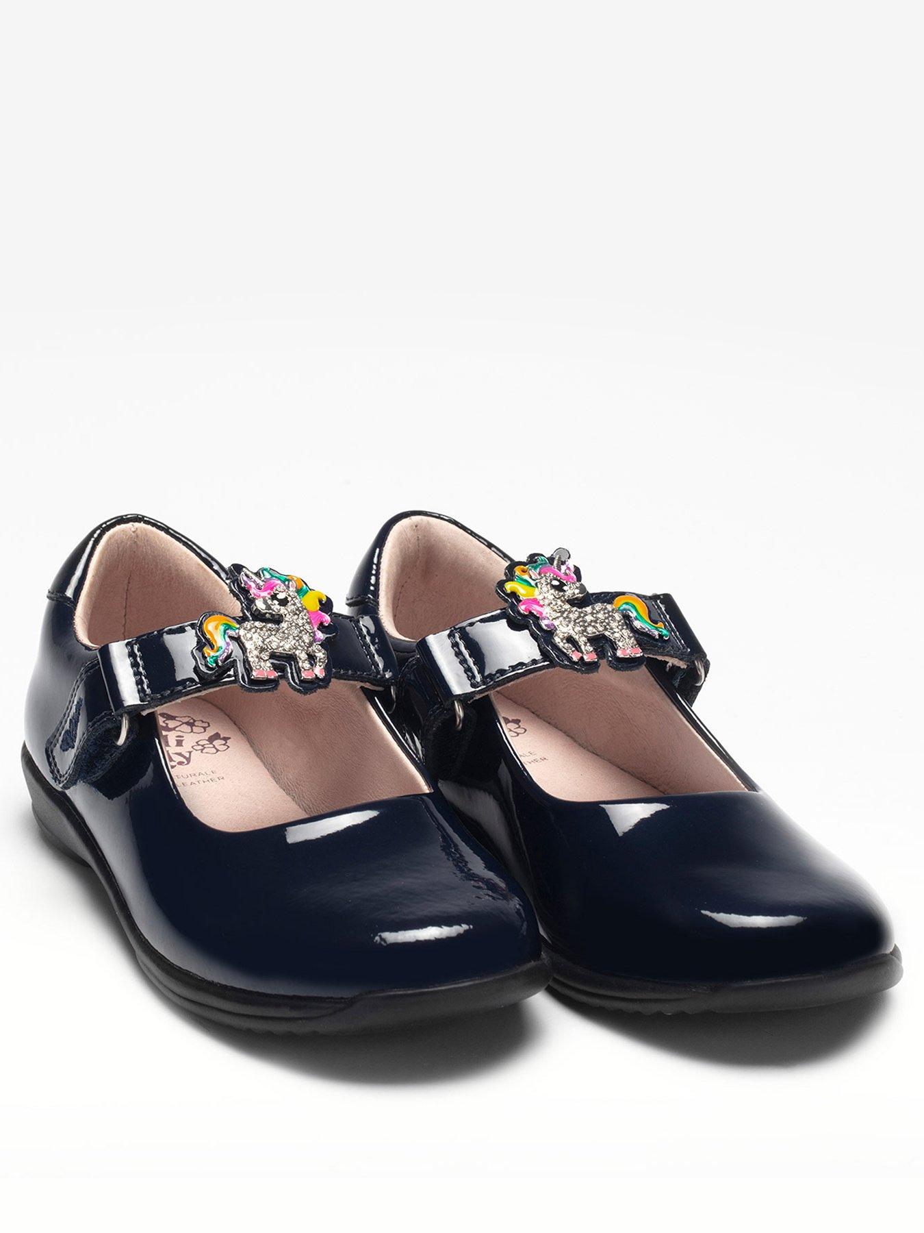 girls navy school shoes