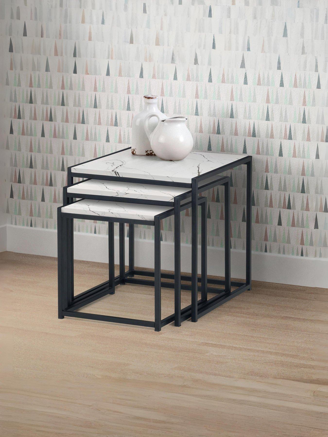 Julian Bowen Tribeca Nest of 3 Tables - White