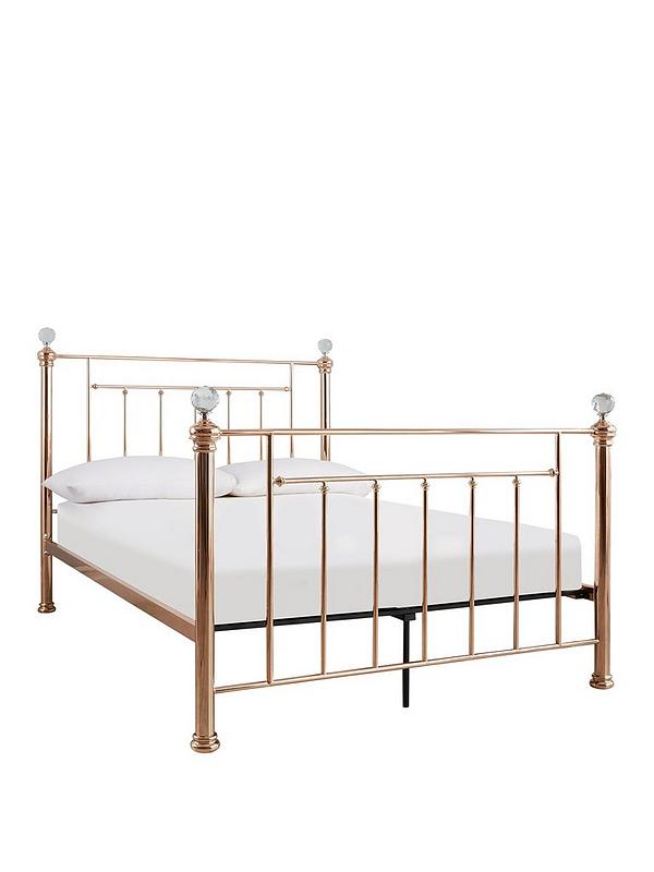 Rosy Metal Bed Frame Littlewoods Com, Rose Gold King Size Bed Frame
