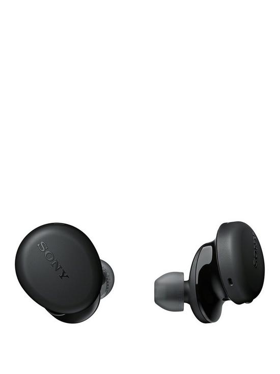 front image of sony-wfxb700-true-wireless-headphones-up-to-18h-battery-life-ipx4-sweat-resistance-built-in-mic-and-voice-assistant