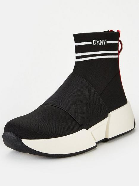 dkny-the-marini-logo-knit-sock-trainers-black