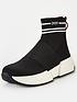  image of dkny-the-marini-logo-knit-sock-trainers-black
