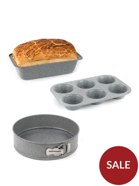 salter-marble-collection-bakeware-set-with-loaf-baking-tray-muffin-tray-and-baking-pan