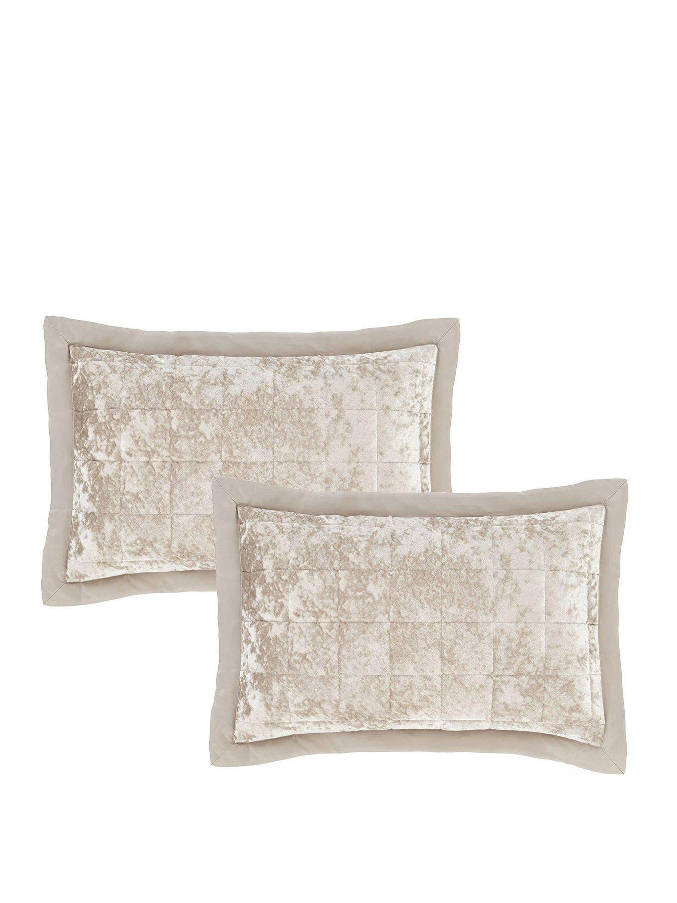 Catherine Lansfield Crushed Velvet Pillow Sham Pair Natural
