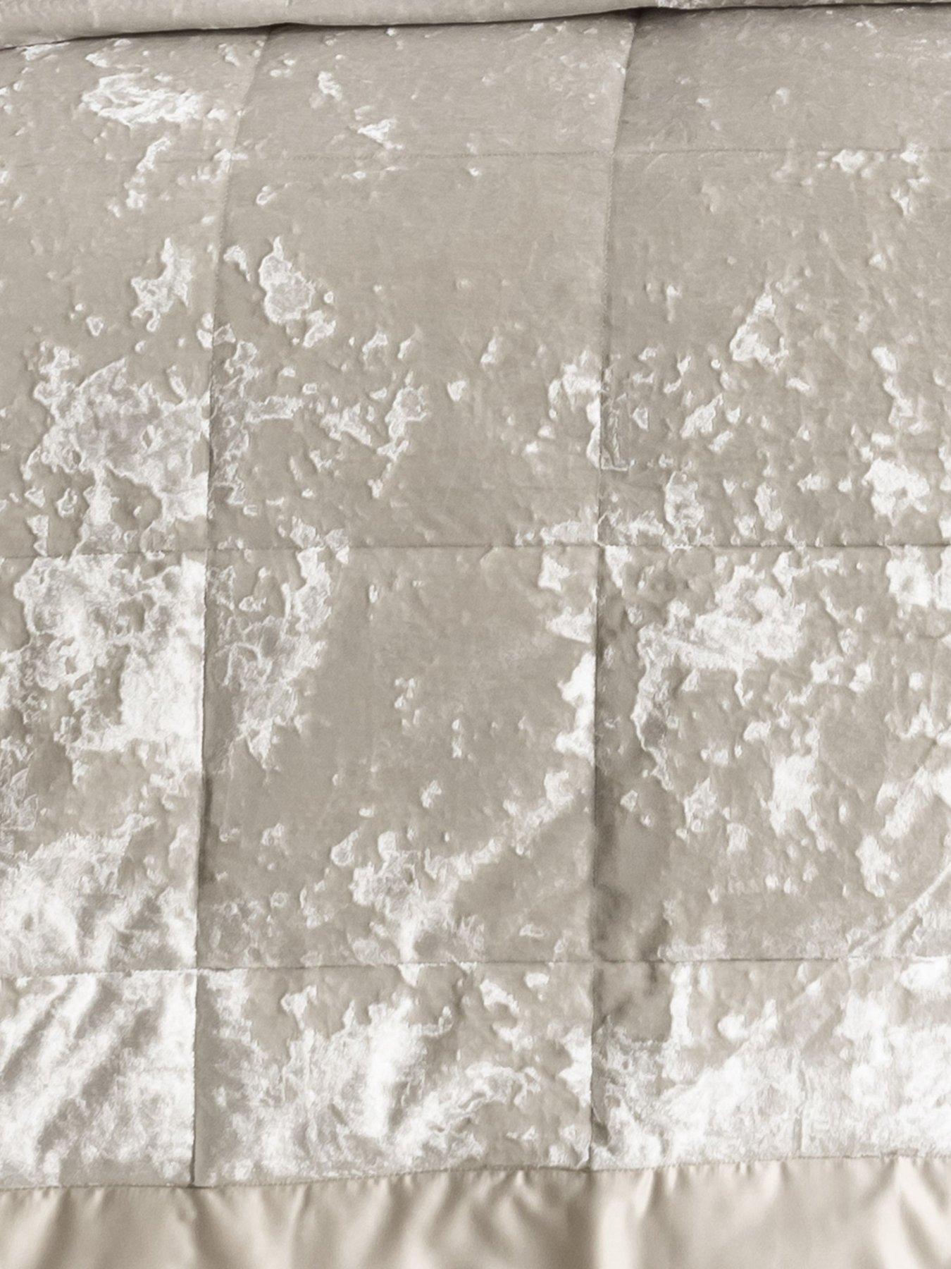  image of catherine-lansfield-crushed-velvet-bedspread-throw-natural
