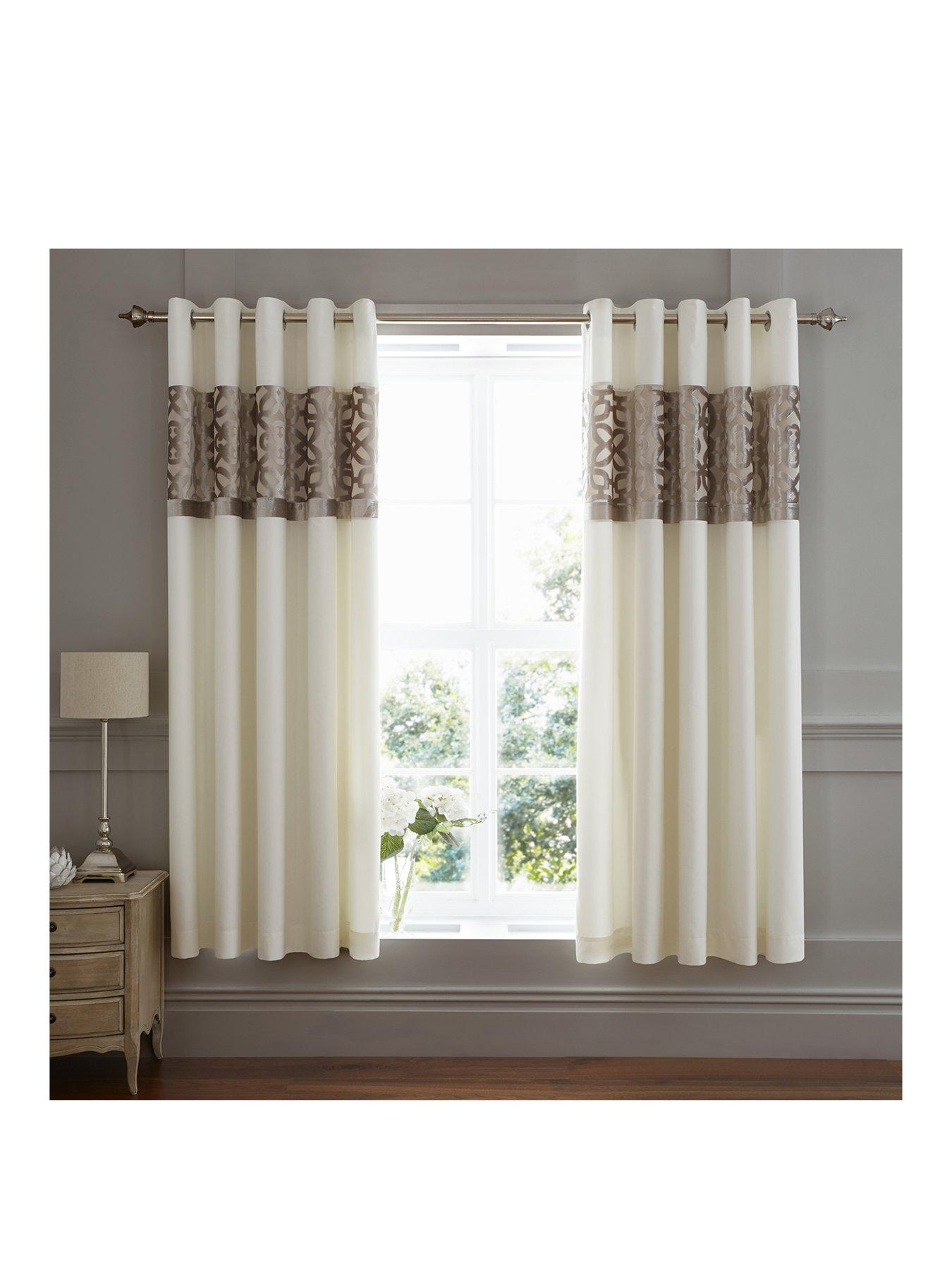 Image 2 of 5 of Catherine Lansfield Lattice Cut Velvet Eyelet Lined&nbsp;Curtains