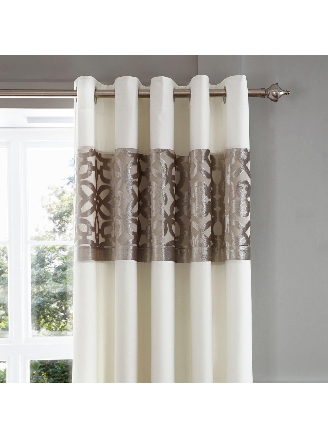Image 3 of 5 of Catherine Lansfield Lattice Cut Velvet Eyelet Lined&nbsp;Curtains