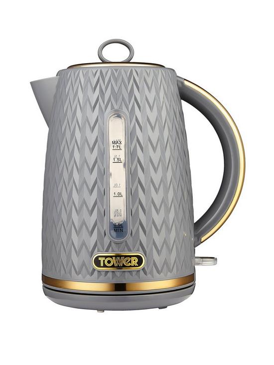 front image of tower-empire-17l-textured-kettle-grey
