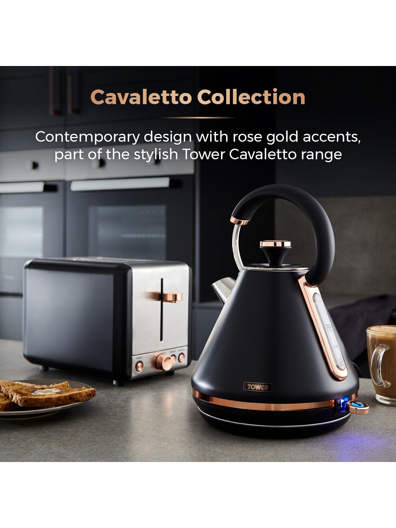 Image 3 of 6 of Tower Cavaletto 1.7L Pyramid Kettle - Black &amp; Rose Gold