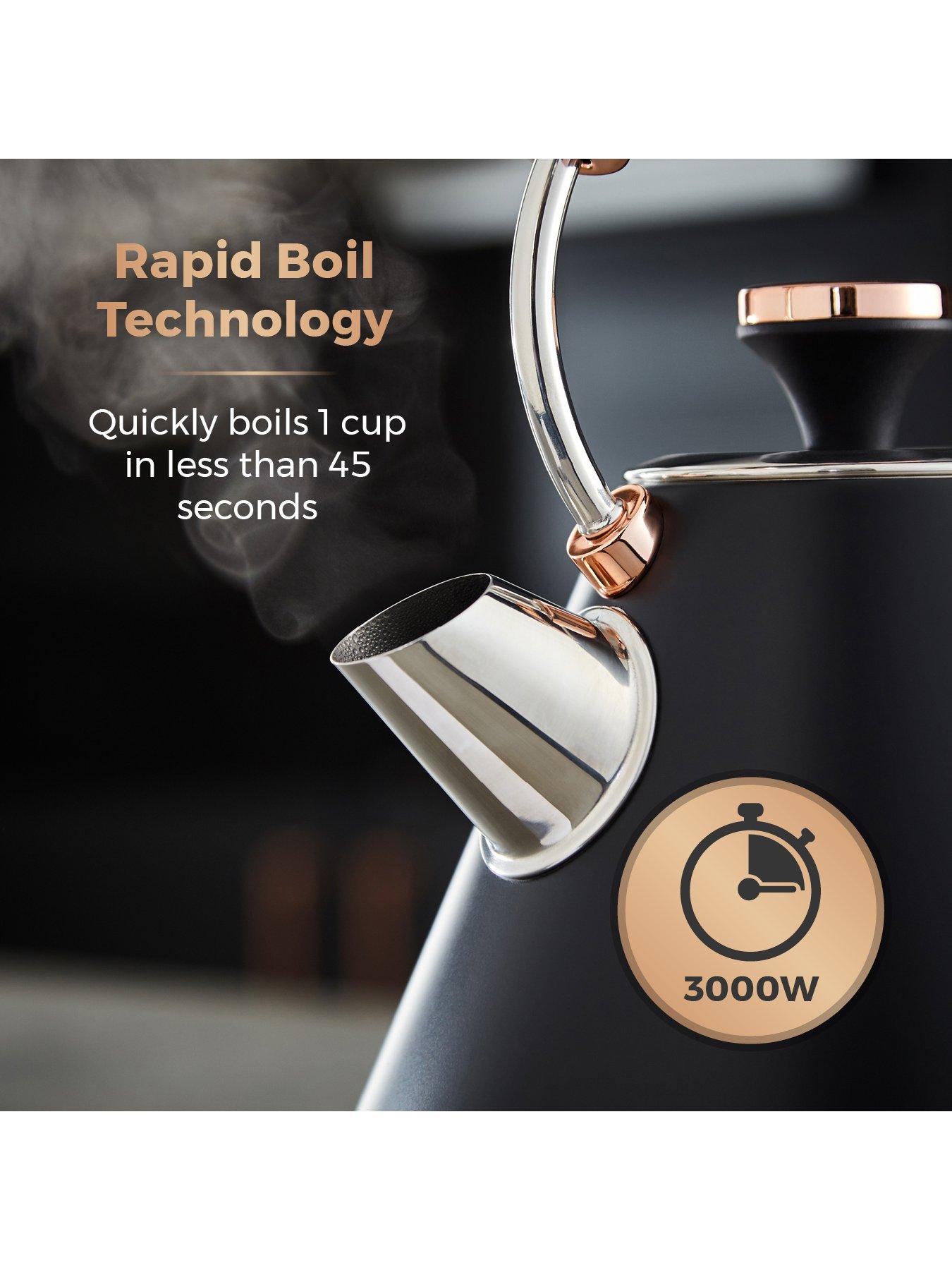  image of tower-cavaletto-17l-pyramid-kettle-black-amp-rose-gold