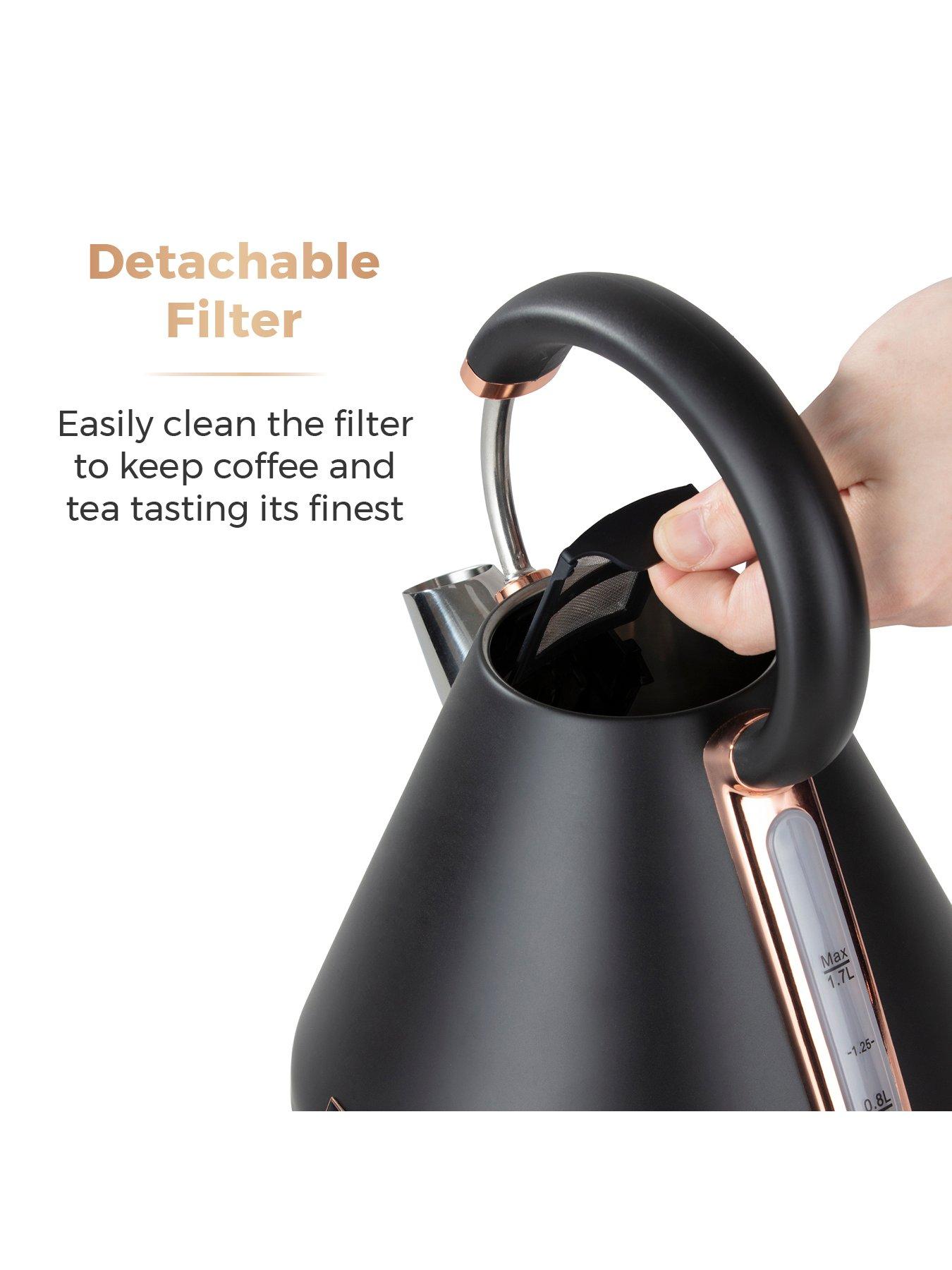  image of tower-cavaletto-17l-pyramid-kettle-black-amp-rose-gold