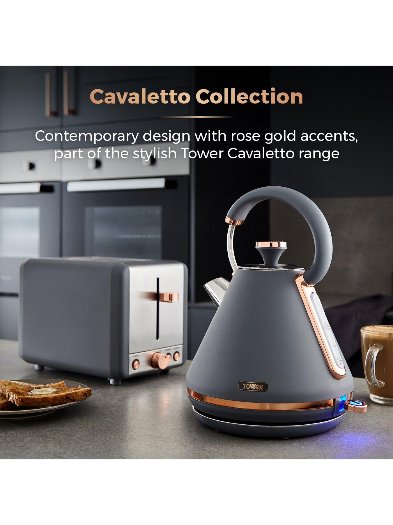 Tower Cavaletto 1.7L Pyramid Kettle Grey Rose Gold