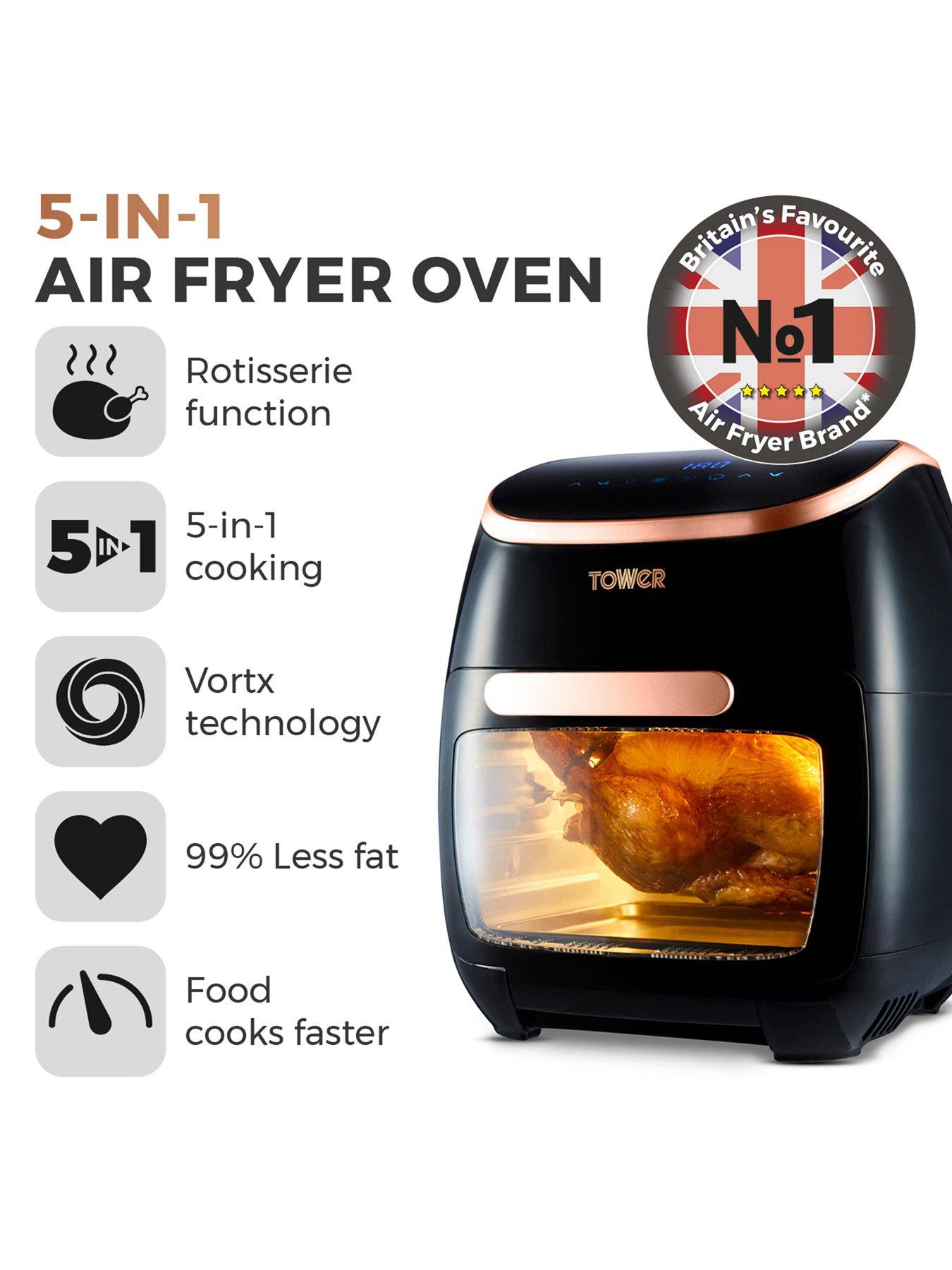 Tower Xpress Pro Vortx 5in1 Digital Air Fryer Oven 11L Black and Rose