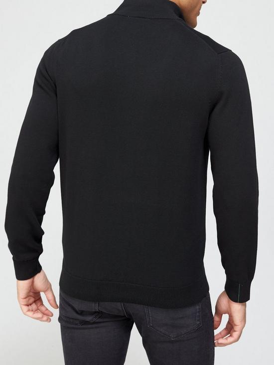 stillFront image of lacoste-half-zip-knit-jumper-blacknbsp