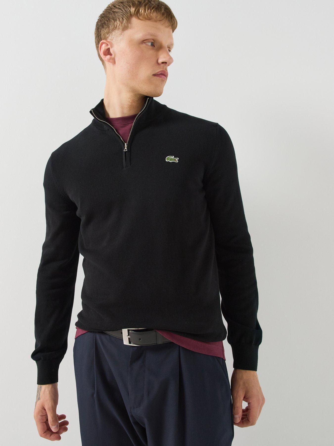 Lacoste Half Zip Knit Jumper - Black | Littlewoods