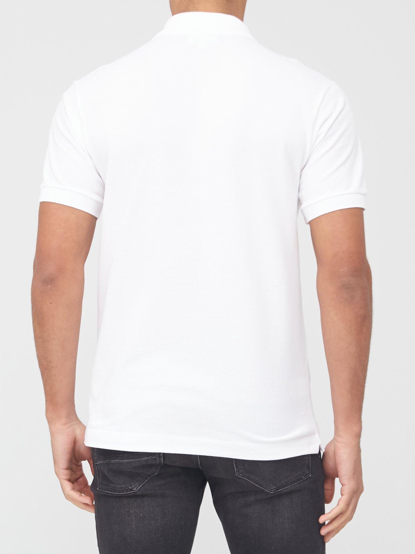 Plain white lacoste shirt best sale