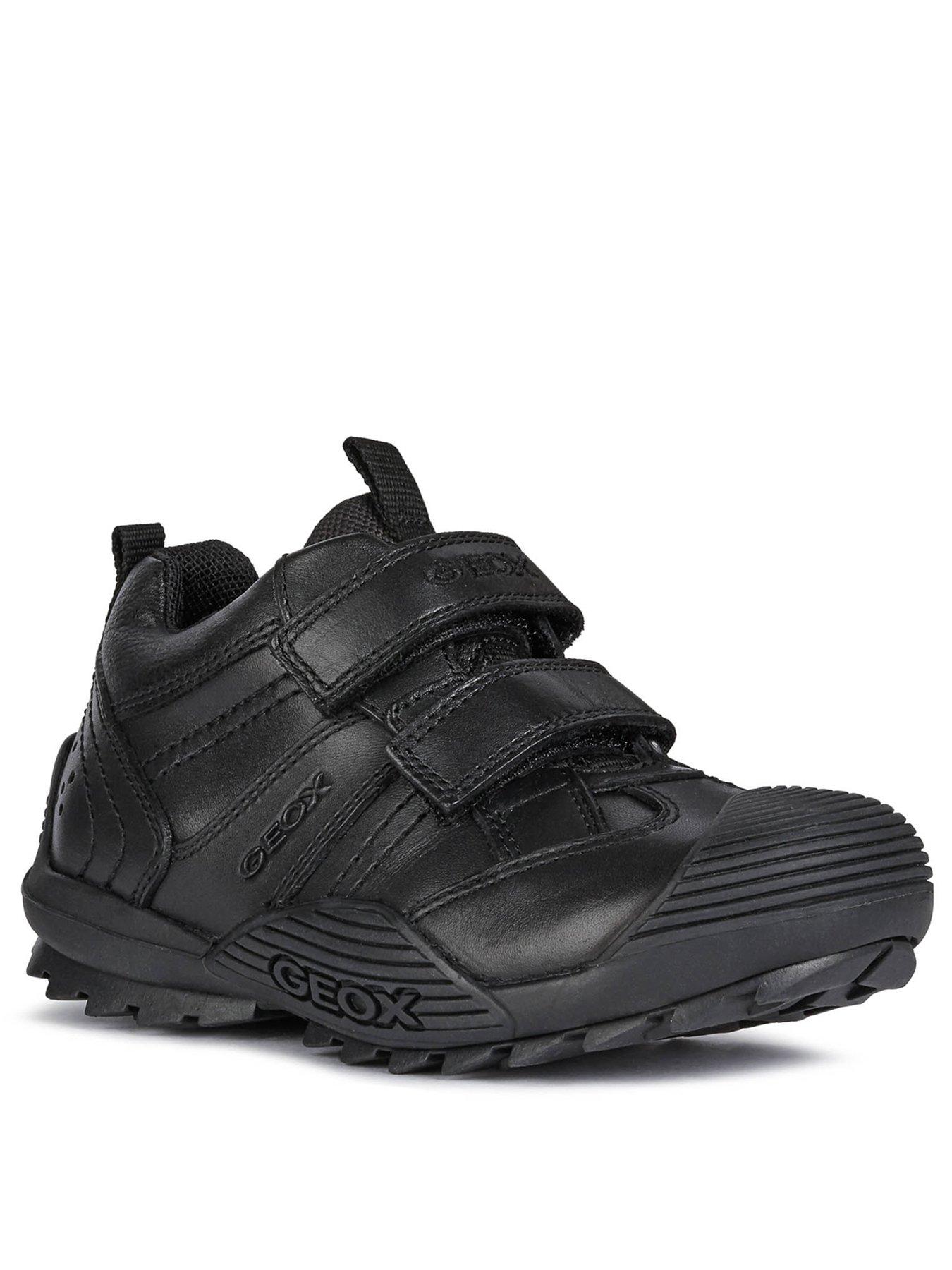 Image 1 of 6 of Geox Boys Savage Leather Strap School Shoe - Black