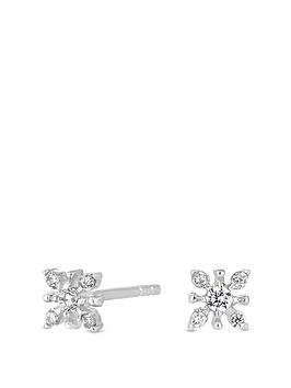Simply Silver Simply Silver Mini Flower Cubic Zirconia Stud Earrings Picture