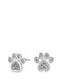  image of simply-silver-sterling-silver-925-with-cubic-zirconia-paw-print-stud-earrings