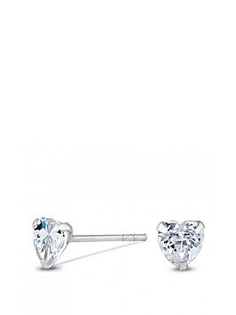 Simply Silver Simply Silver Mini 5Mm Cubic Zirconia Heart Stud Earrings Picture