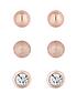  image of mood-rose-gold-3-pack-pack-studs-earrings