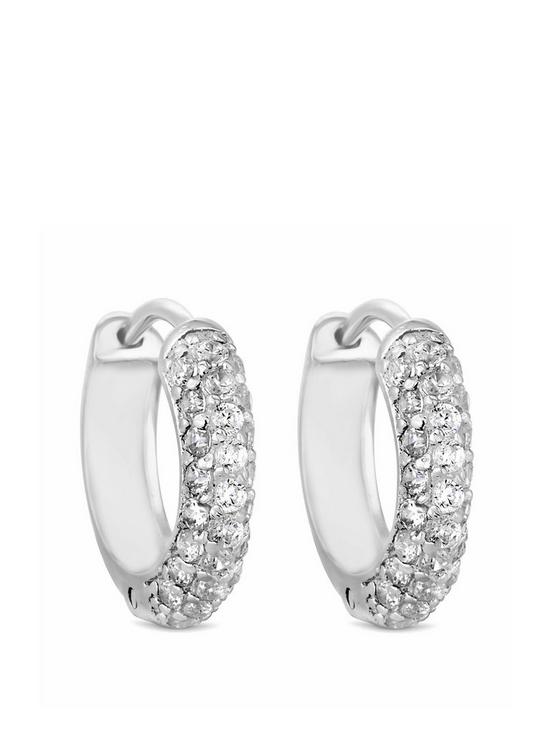 front image of simply-silver-sterling-silver-925-with-cubic-zirconia-mini-hoop-earrings