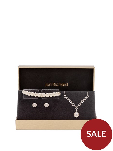 jon-richard-twist-pearl-with-stretch-bracelet-trio-jewellery-set