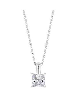 Simply Silver Simply Silver 6Mm Cubic Zirconia Princess Cut Pendant Picture