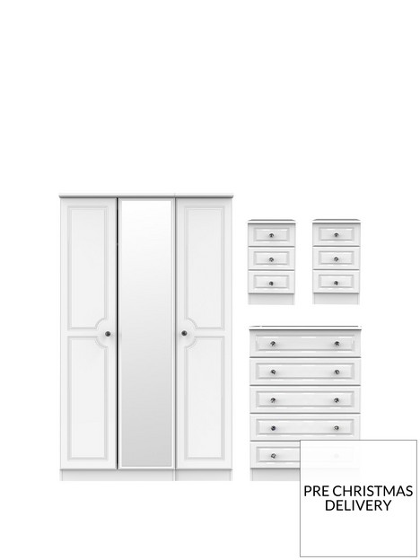 swift-clarence-4-piece-part-assembled-package-3-door-mirrored-wardrobe-5-drawer-chest-and-2-bedside-chests