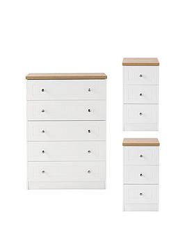 Swift Swift Naples 3 Piece Ready Assembled Package - Chest Of 5 Drawers  ... Picture