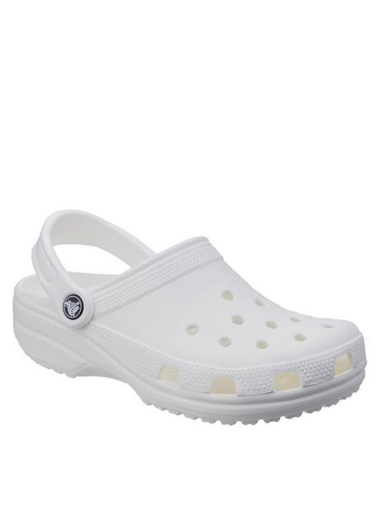 front image of crocs-classic-clog-uni-flat-shoe-white