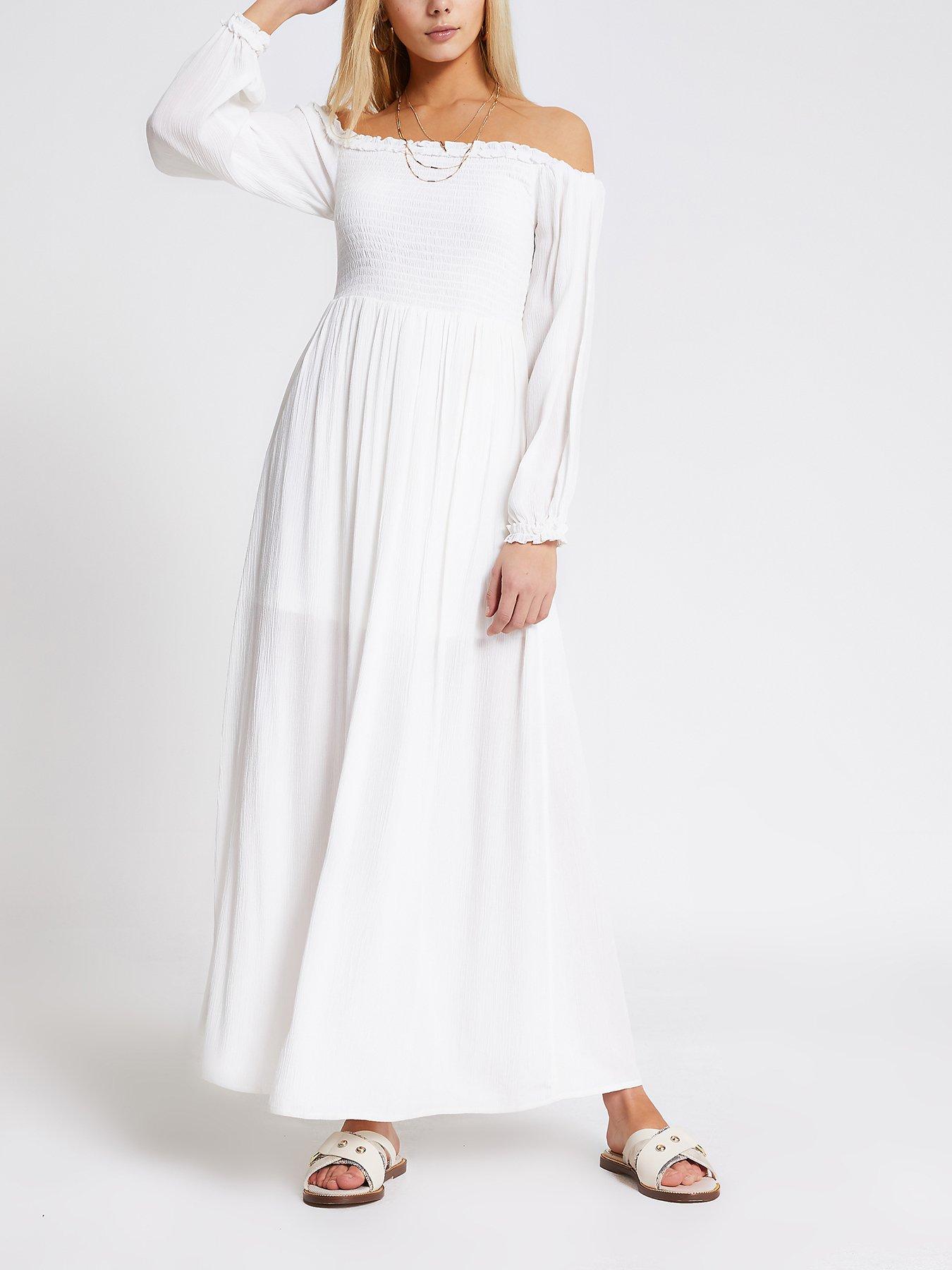 river island white maxi dress