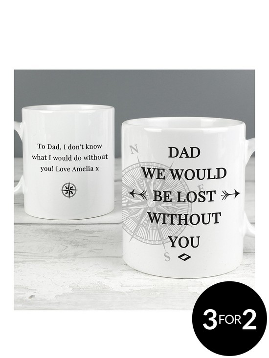 front image of the-personalised-memento-company-personalised-dad-wed-be-lost-without-you-mug