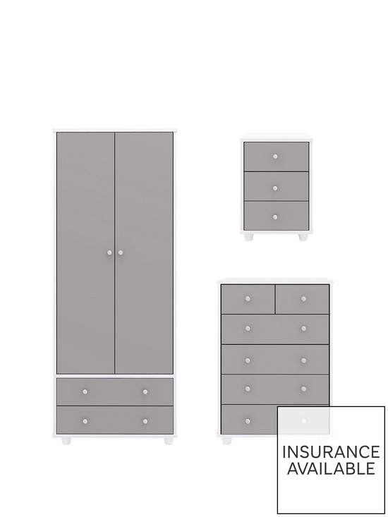 front image of very-home-miami-fresh-kidsnbsp3-piece-package-2-door-2-drawer-wardrobe-5-drawer-chest-3-drawer-bedside-chest-grey