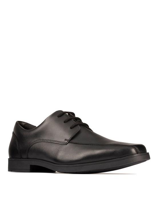 front image of clarks-youth-scala-step-lace-up-school-shoe-black