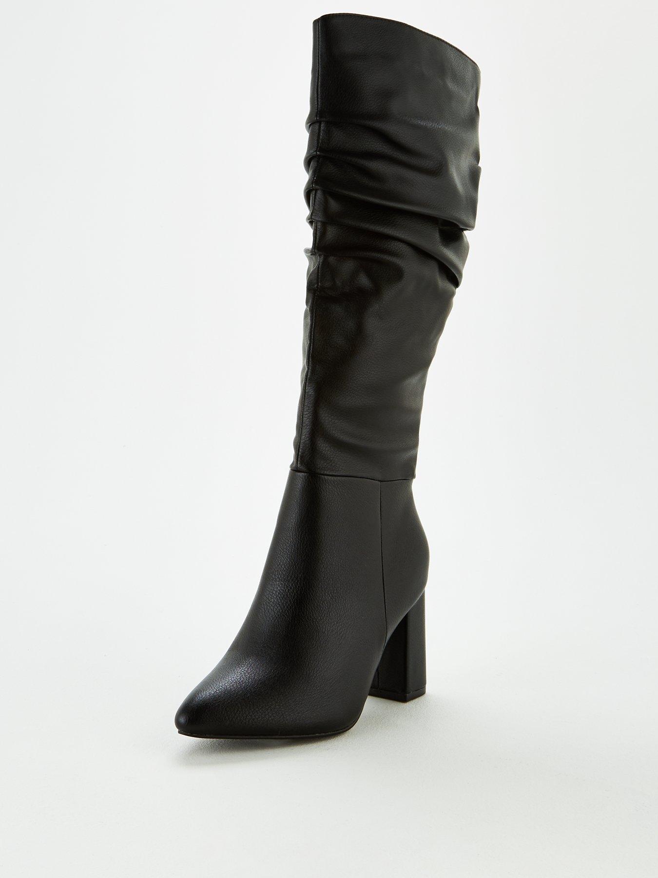 wide fit block heel boots