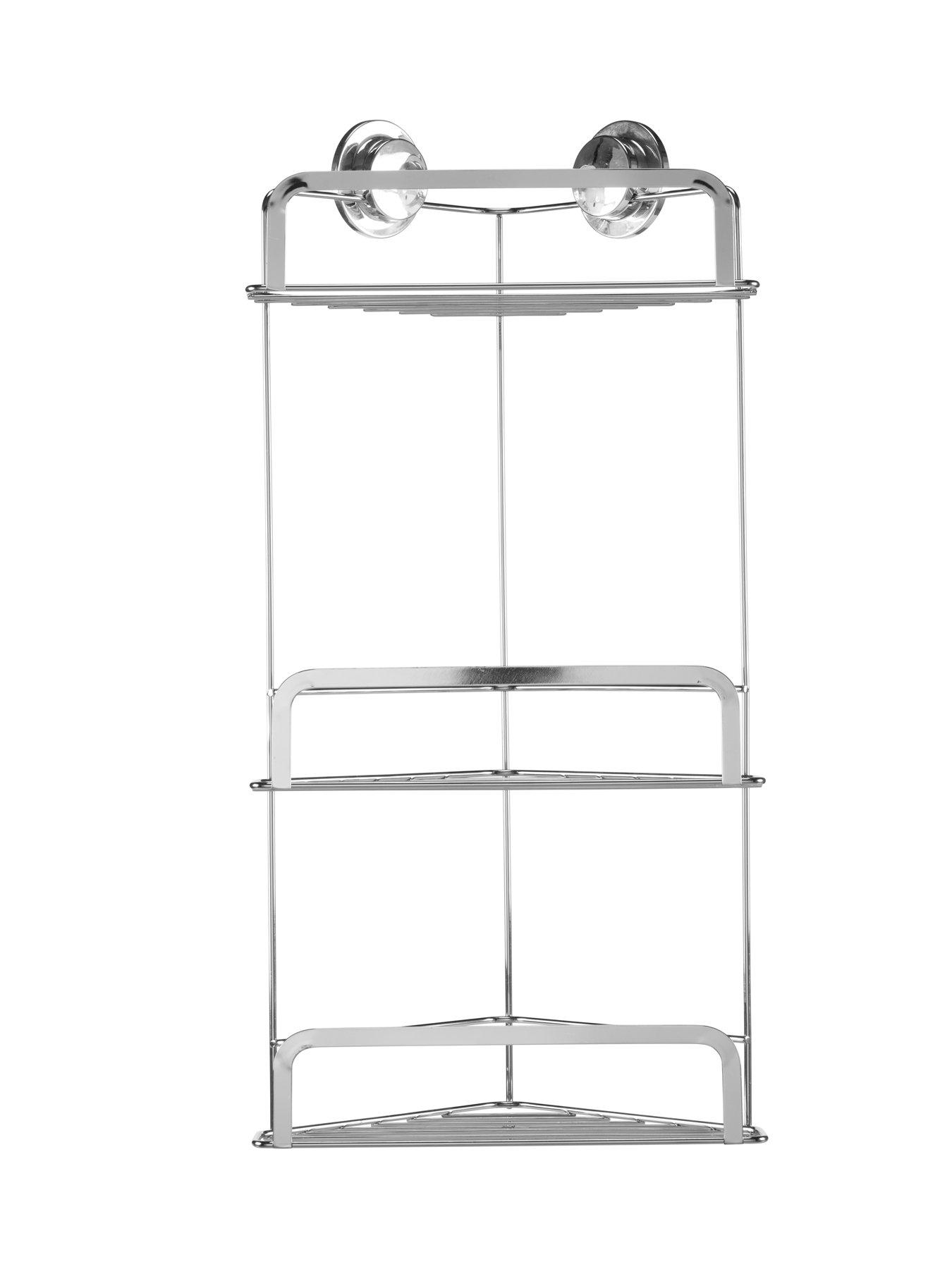 Image 3 of 5 of Croydex Stick &lsquo;N&rsquo; Lock Three-Tier Corner Basket
