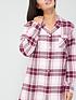  image of v-by-very-check-oversized-flannel-nightshirt-pinknbspcheck