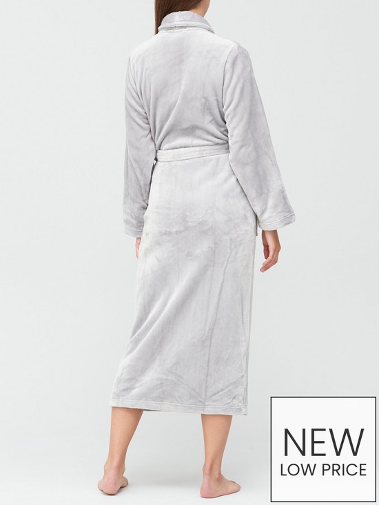 stillFront image of v-by-very-longer-length-supersoft-dressing-gown-grey