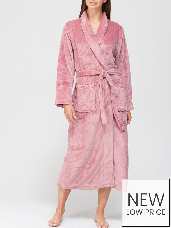 front image of v-by-very-longer-length-super-soft-dressing-gown-rose-pink